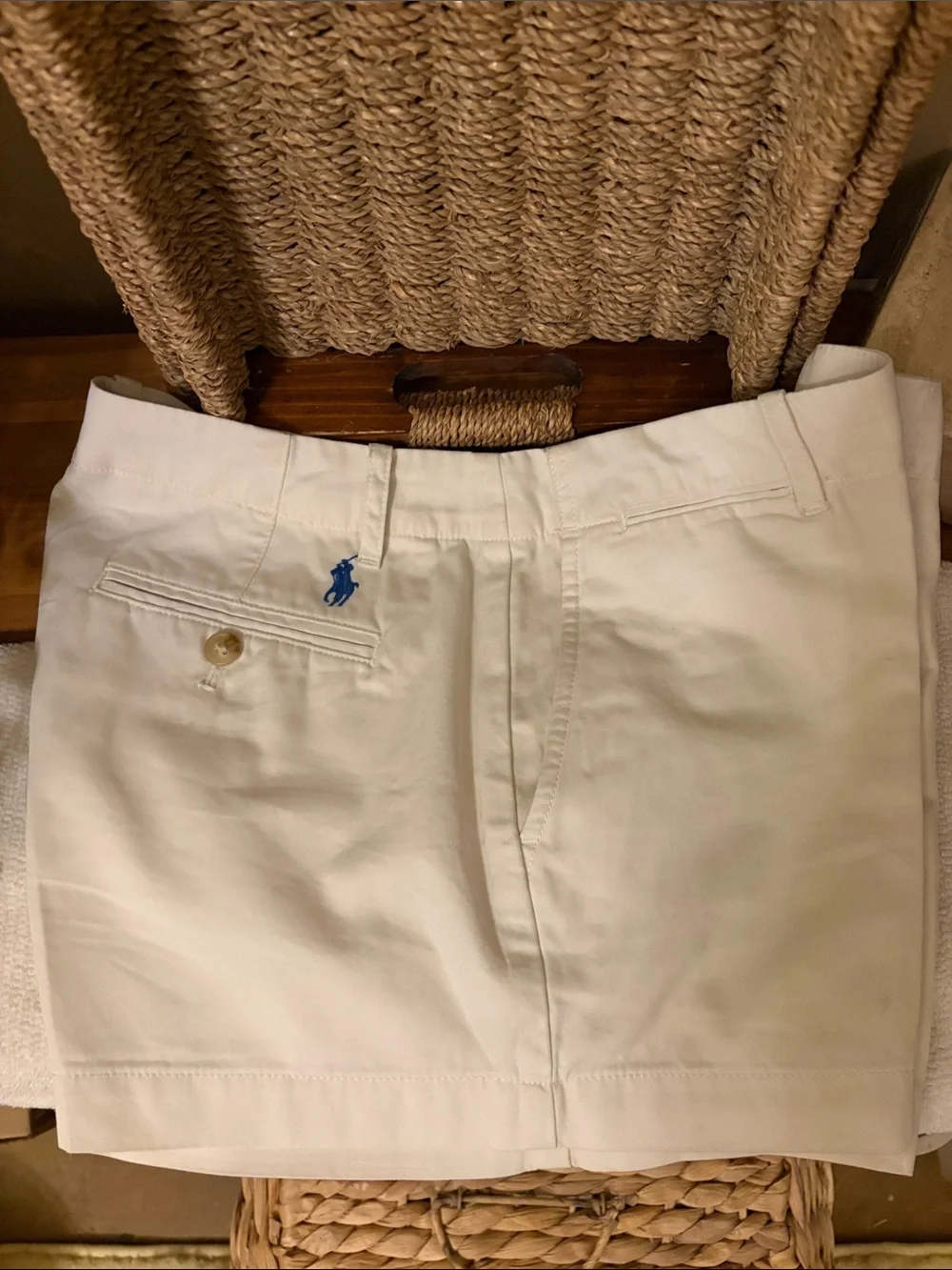 Polo by Ralph Lauren White Chino Shorts with Blue Pony